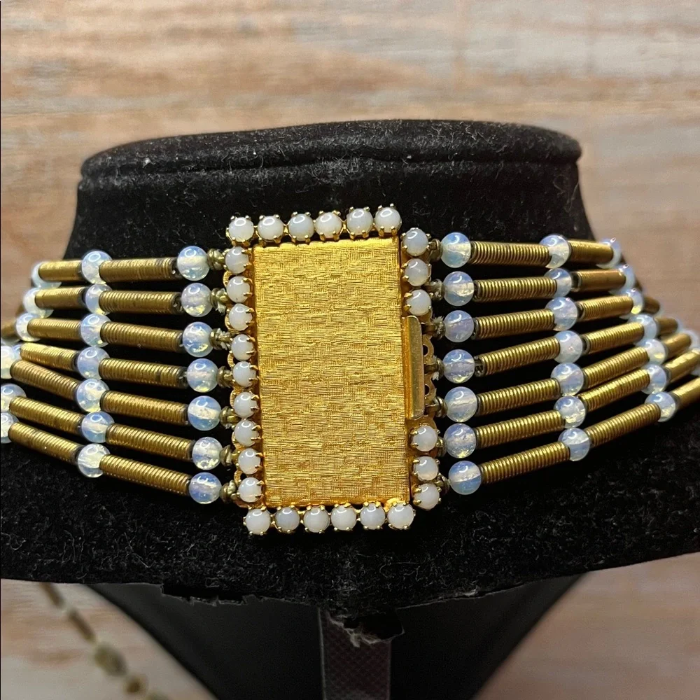 Original By Robert Vintage Brass & Art Glass Beaded Multi Strand Necklace - Picture 10 of 10